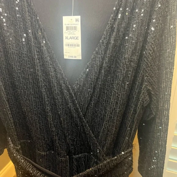 INC International Concepts Black Sequin Jumpsuit. NWT. Excellent condition. - Picture 5 of 13